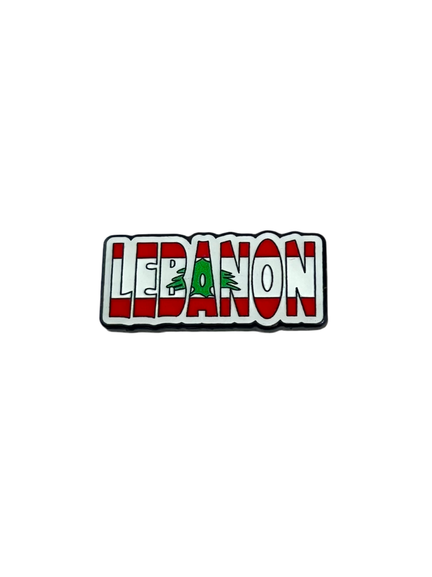 Lebanon Text Metal Sticker