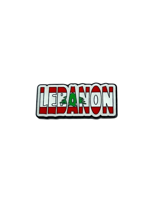 Lebanon Text Metal Sticker